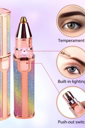 Depilador facial y cejas 2 en 1 color rosa con diseño compacto y elegante